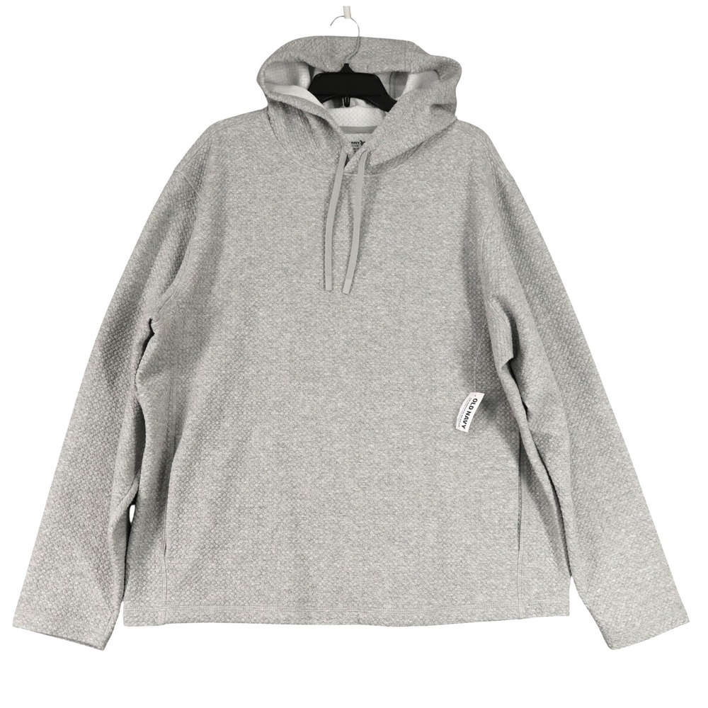 Old Navy Active Recharge Fleece Hoodie Women XL Gray Textured Quilted Athleisure